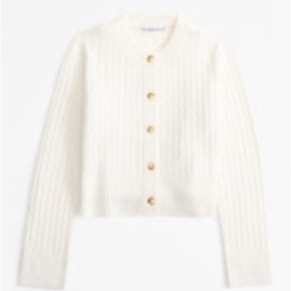 Abercrombie & Fitch Cable Tank and Crew Cardigan SET in creme